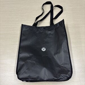 Lululemon Reusable Shopping Lunch Tote Bag Black White Small 8"x4"x12"